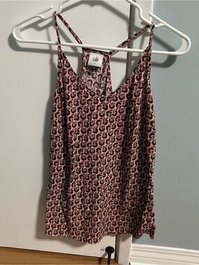 Cabi Pink Print Spaghetti Strap Tank Top